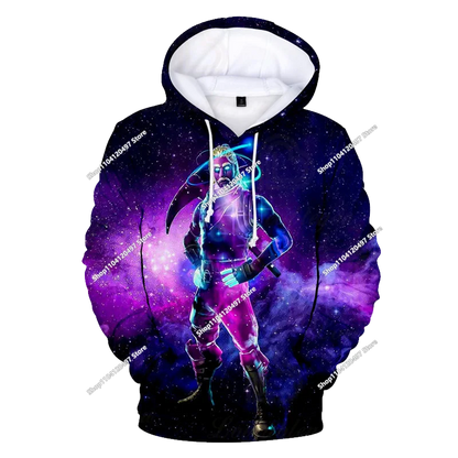 Children's Fortnite Anime Hoodie Men's Streetwear Hip-Hop Sportswear Casual Loose Fit Sweatshirt Outdoor Fashion