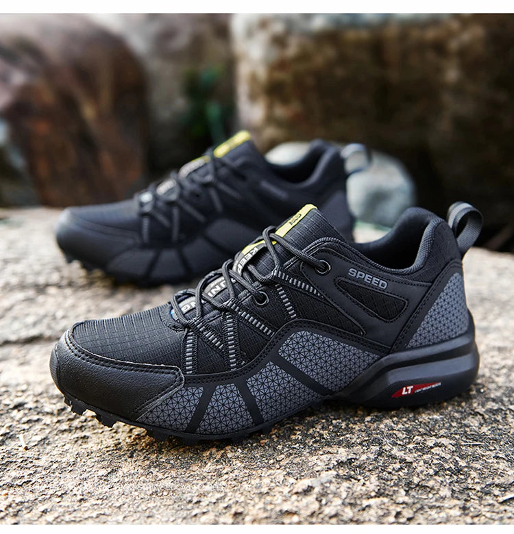 Sapatos de Caminhada para Homem Todo-o-Terreno, Calçado Desportivo Outdoor em Malha Respirável, Antiderrapante e Resistente ao Desgaste, Sapatos de Caminhada e Ciclismo Outdoor