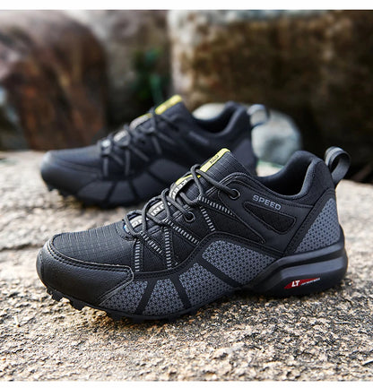 Sapatos de Caminhada para Homem Todo-o-Terreno, Calçado Desportivo Outdoor em Malha Respirável, Antiderrapante e Resistente ao Desgaste, Sapatos de Caminhada e Ciclismo Outdoor
