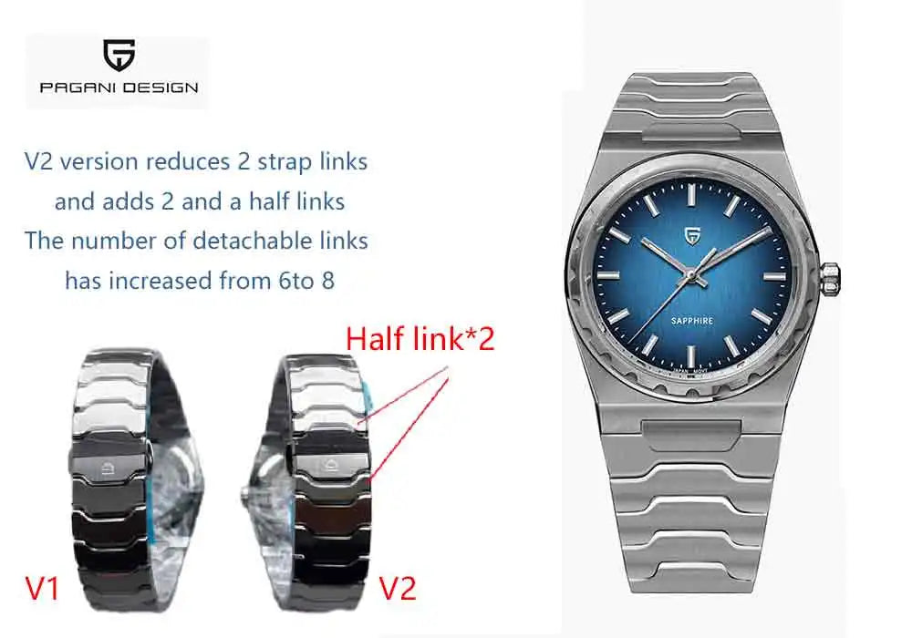 PAGANI DESIGN 2026 New Thin 7mm Fashion Men's Quartz Watch 10Bar Waterproof Stainless Steel Sapphire C3 Upgrade V2 reloj hombre