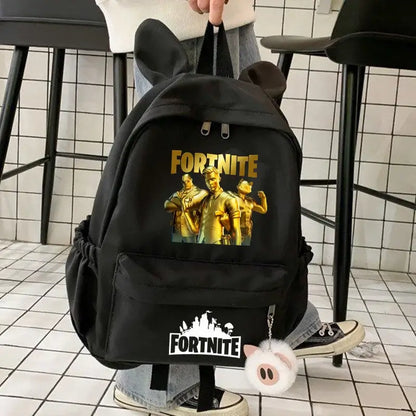 New Fortnite Cartoon Backpack Boy Girl Casual Schoolbag Large Capacity Student Bag Rabbit Ears Travel Backpack Stationary Gift