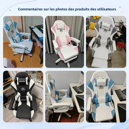 Cadeira de Escritório Gaming Reclinável AOLIVIYA para Computador em Casa, Rotativa, com Elevação, Encosto e Apoio para Pés, para Cybercafé e E-Sports