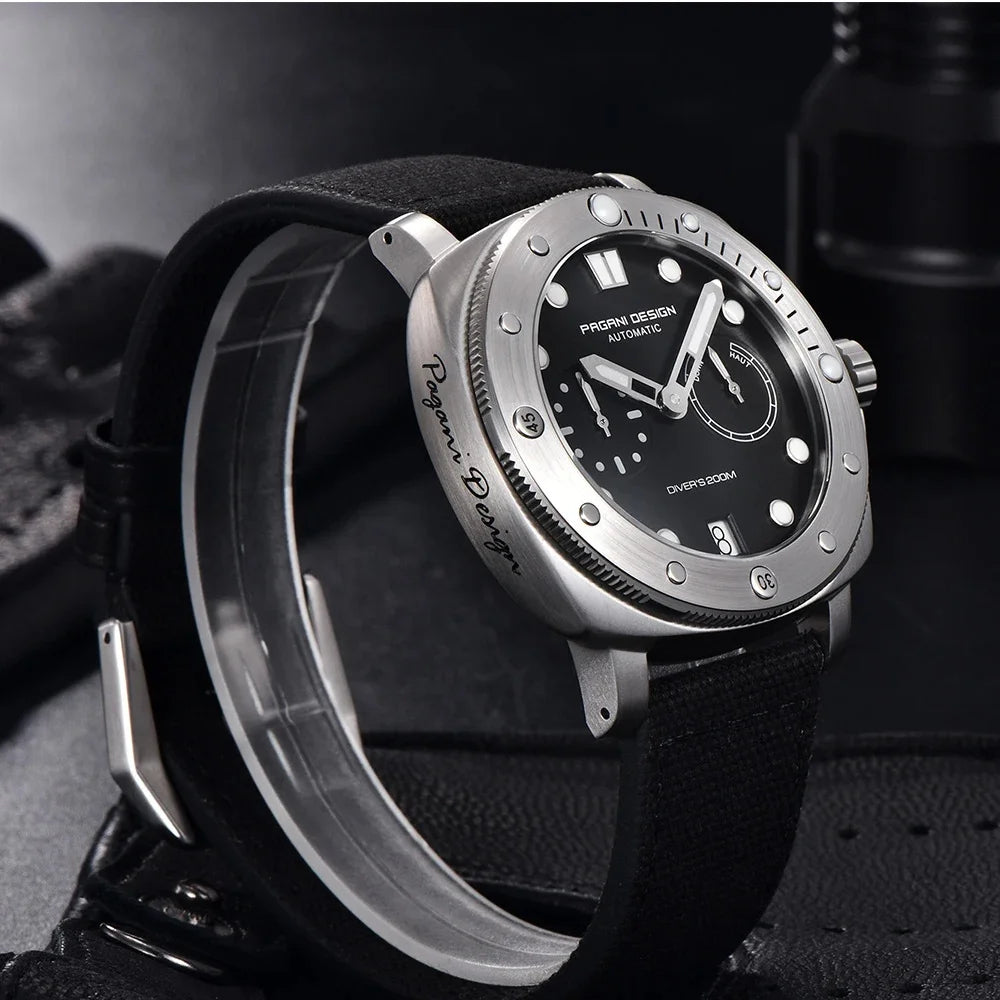 PAGANI DESIGN Men Mechanical Watch Luxury Sapphire Glass Luminous Automatic Watch 200M Waterproof Stainless Steel Watch For Men