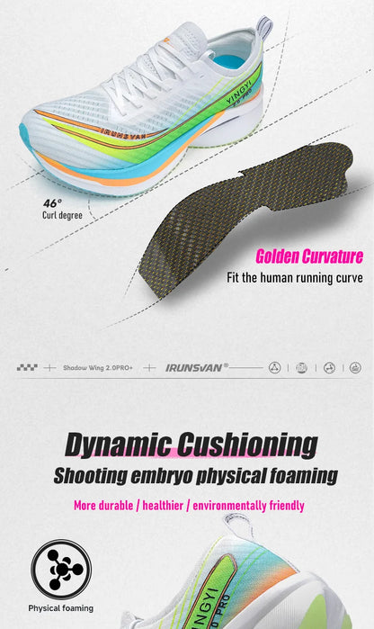 2025 IRUNSVAN SHADOW WING 2.0 PRO Marathon Air Cushion Sports Running Shoes, Carbon Plate Trail Running Shoes, Lightweight Sneakers