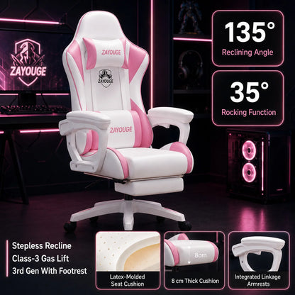 Cadeira de Escritório Gaming Reclinável AOLIVIYA para Computador em Casa, Rotativa, com Elevação, Encosto e Apoio para Pés, para Cybercafé e E-Sports