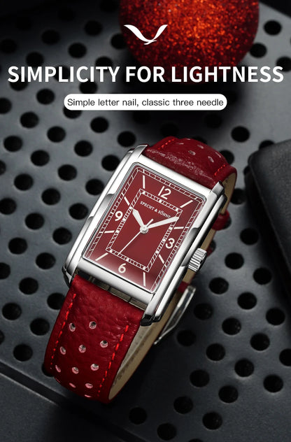 Specht & Söhne New fashion 28MM Square Watch For Men VH31 Movt Sports Watches Blue Stainless Steel Sapphire Crystal Waterproof