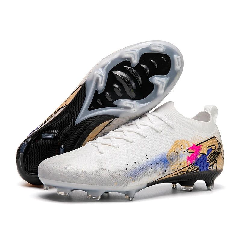 New Men's Soccer Shoes FG Non-Slip Long Spikes Football Boots Soccer Cleats Training Shoes Match Ultralight Outdoor Drop Shipping