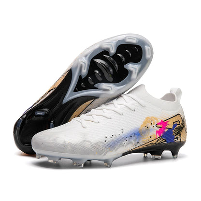 New Men's Soccer Shoes FG Non-Slip Long Spikes Football Boots Soccer Cleats Training Shoes Match Ultralight Outdoor Drop Shipping