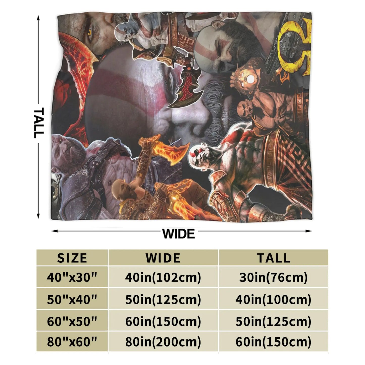 God of War Game Gamers Kratos Blanket Quality Super Soft  Throw Blanket Spring Decorative Couch Chair Sofa Bed Pattern Bedspread