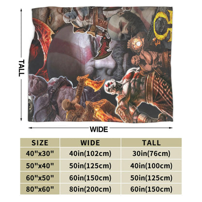 God of War Game Gamers Kratos Blanket Quality Super Soft  Throw Blanket Spring Decorative Couch Chair Sofa Bed Pattern Bedspread