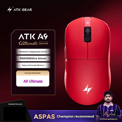 ATK  A9 Plus Gaming Mouse Wireless A9/A9 SE/A9 Pro Tri Mode 8K Gaming Mouse Lightweight A9 Ultimate E-sports PC Gift Customized