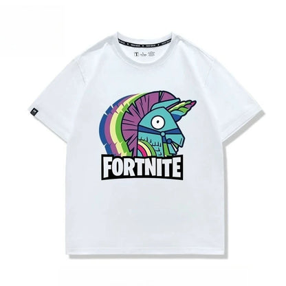 New Fortnite short-sleeved creative high-value cartoon cartoon cool printed men's and women's breathable sweat-absorbent T-shirt
