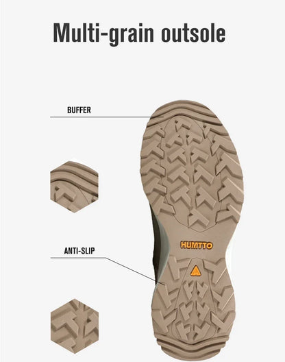 Zapatos de cuero HUMTTO para hombre, calzado deportivo de invierno para camping y actividades al aire libre, botas de trekking transpirables, zapatillas de senderismo antideslizantes para hombre