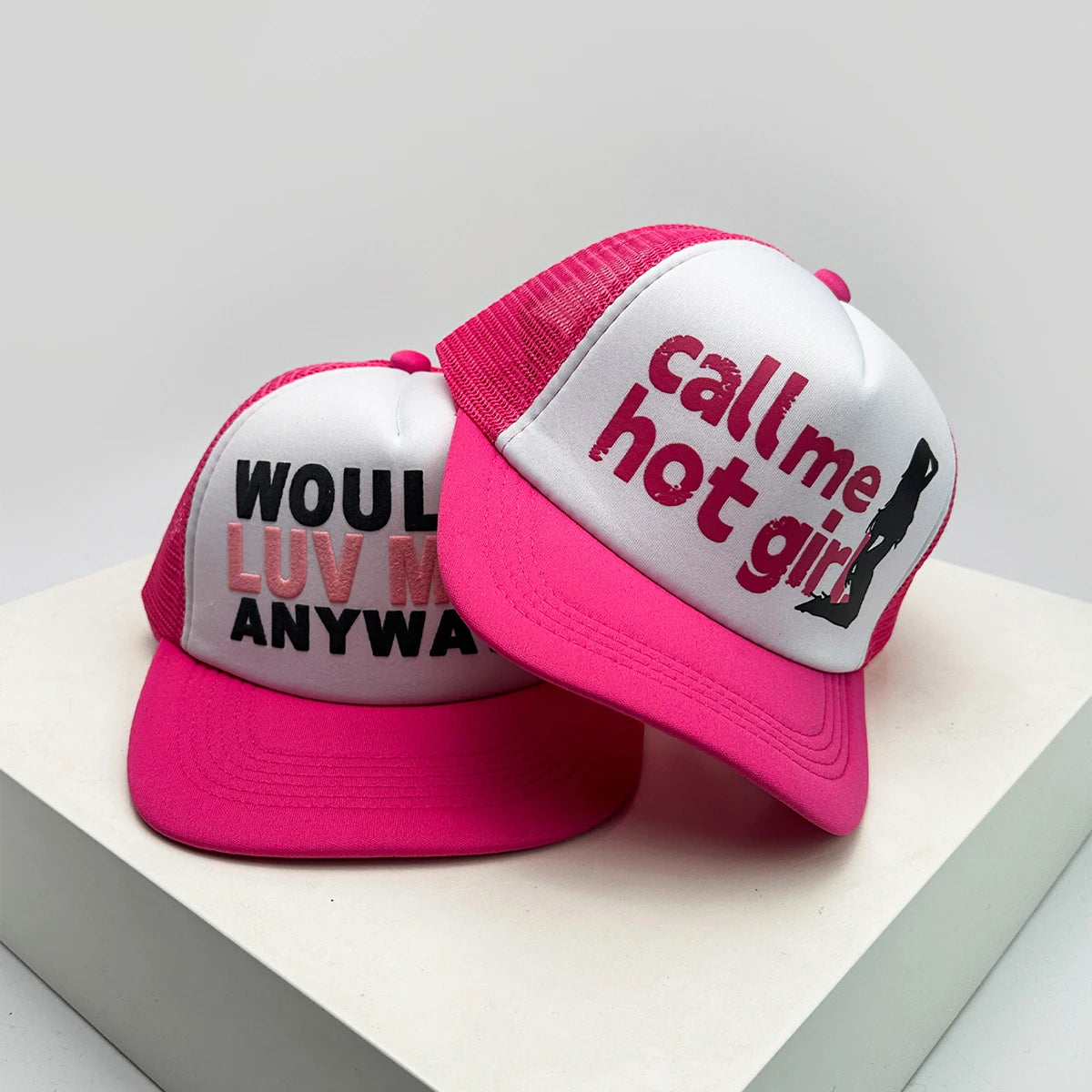 Novos bonés de basebol unissexo com blocos de cor, estampado com letras e bordado, estilo hip-hop, em malha respirável, com pala para proteção solar, bonés trucker urbanos e versáteis