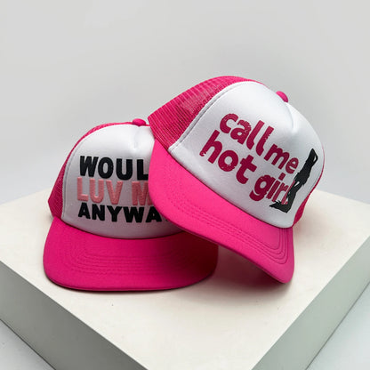 Novos bonés de basebol unissexo com blocos de cor, estampado com letras e bordado, estilo hip-hop, em malha respirável, com pala para proteção solar, bonés trucker urbanos e versáteis