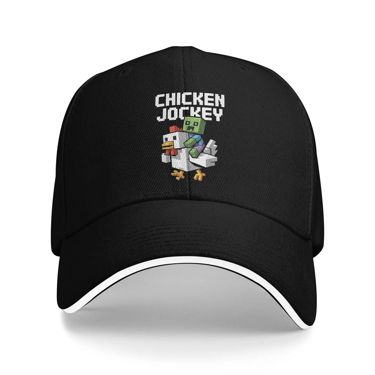 Chicken Jockey Zombie Pixel Art Zombie-Film-Baseballkappen für Männer und Frauen, Trucker-Cap, Outdoor-Workouts, verstellbare Sonnenhüte