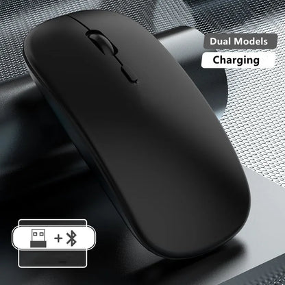 Mouse wireless ricaricabile a doppia modalità Bluetooth compatibile e 2.4G USB per computer, laptop, iPad, tablet e notebook, mouse da gaming