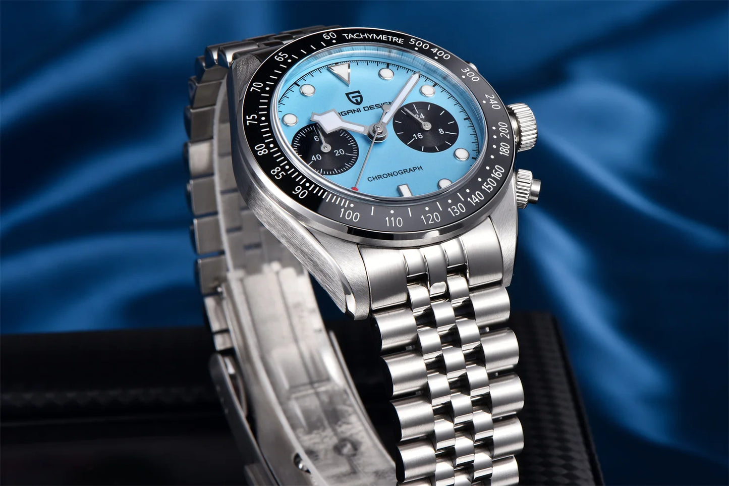 PAGANI DESIGN Men Watches 2026 New Pink BB Panda Dial Chronograph Fashion Luxury Quartz Watch For Men VK64 Movt Waterproof Watch