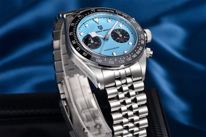 PAGANI DESIGN Men Watches 2026 New Pink BB Panda Dial Chronograph Fashion Luxury Quartz Watch For Men VK64 Movt Waterproof Watch