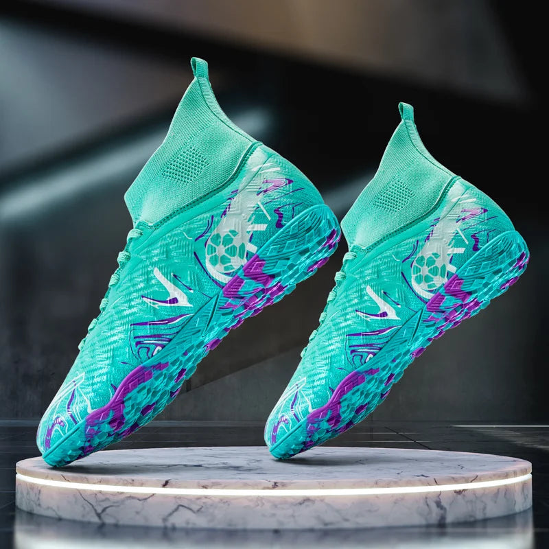 1 paire de chaussures de football pour adultes avec crampons TF, pour les étudiants, durables, antidérapantes, pour l'entraînement sur gazon et les matchs de football