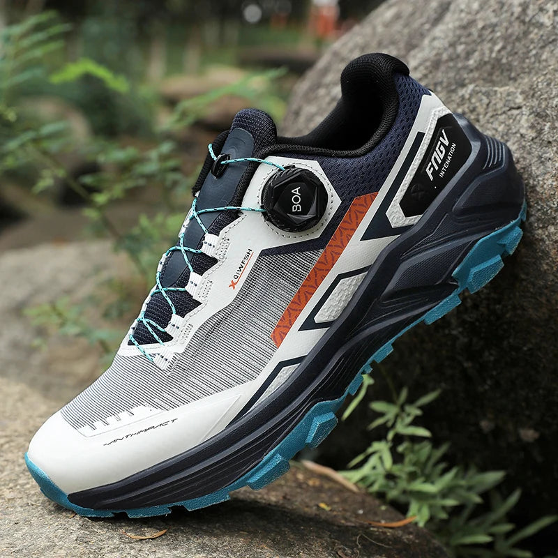 Men's Stylish Outdoor Hiking Shoes Hard-Wearing Trekking Sneakers with Plush Warm Lining for Winter Male Footwear