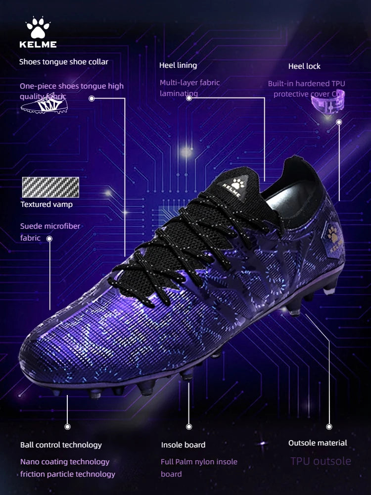 Zapatillas de fútbol KELME para adulto, modelo Men's Disease Electric 3.0, tacos cortos MG, calzado profesional transpirable para partidos y entrenamientos