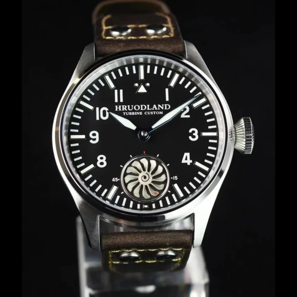 Hruodland 2025 Neue mechanische Herrenuhr Seagull ST3620 Retro-Pilot 43MM BGW-9 Leuchtend Saphirglas Turbine Reloj Hombre