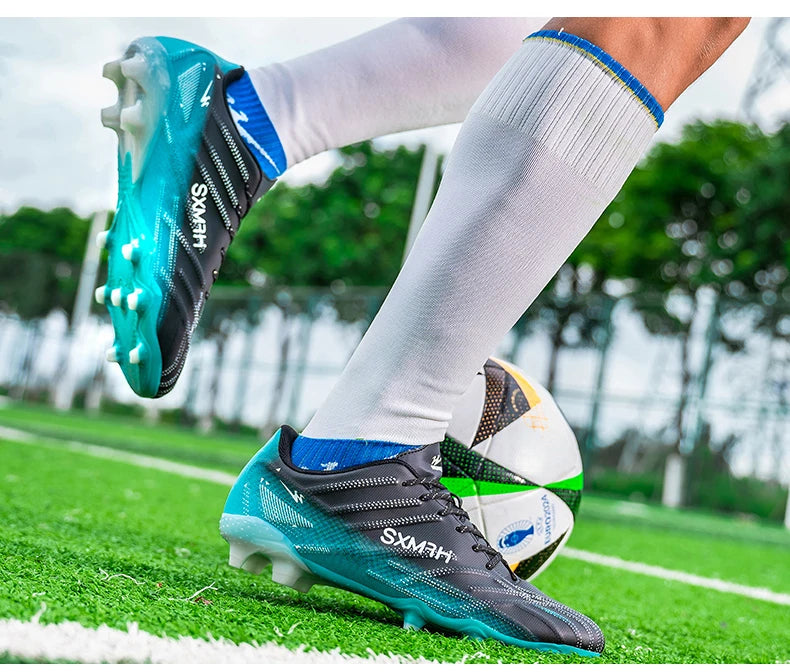 Double Star Adult Youth AG Soccer Cleats Non-Slip Durable Artificial and Natural Grass Football Shoes for Training and Matches Men Women
