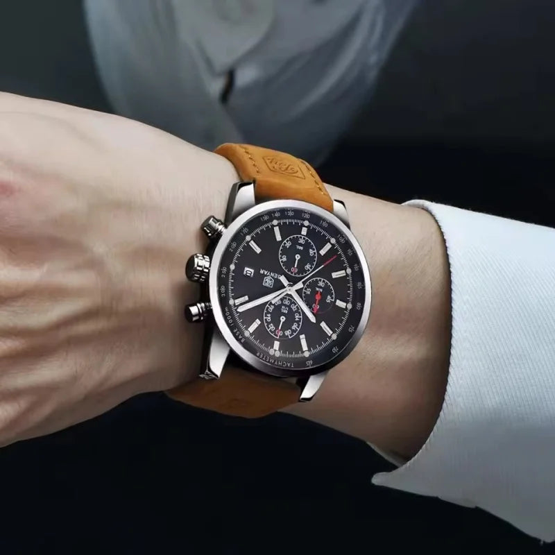 Montre pour homme BENYAR 5102 – Chronographe sportif de luxe à quartz, accessoire de mode d'une grande marque