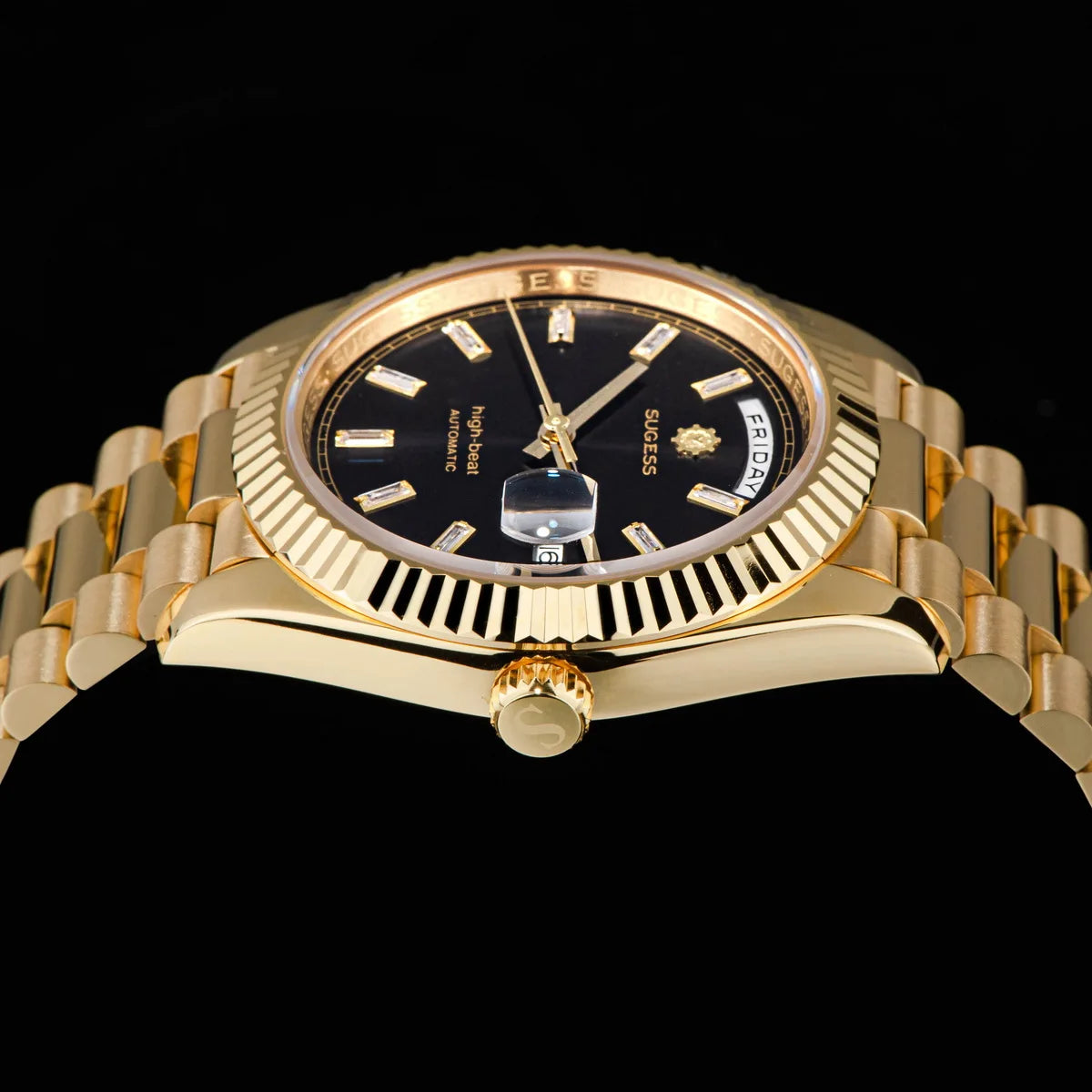 Sugess 40mm Men's Watches Automatic Date Mechanical Day Wristwatch Peacock SL3034 Movement Sapphire Waterproof Luxury Retro New