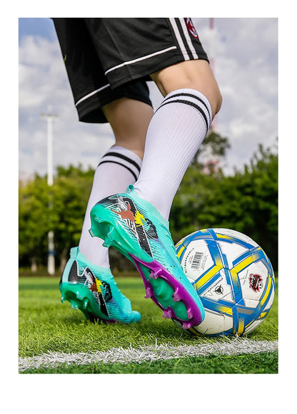 New Men Football Boots Cleats Non-Slip Match Ultralight Soccer FG Training Shoes Soccer Shoes Long Spikes Outdoor Drop Shipping.