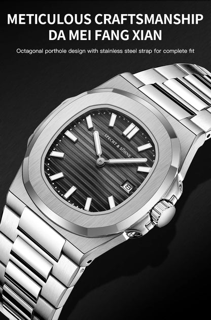 Specht & Söhne New Arrivals Mens Watch Rose Gold 5711 Classic Sports Watches Ultrathin Stainless Steel Sapphire 50M Waterproof