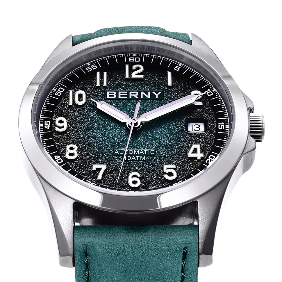 BERNY Automatic Watch Men ST2130 Luminous Mechanical Wristwatch Sapphire Waterproof 10ATM Top Brand Luxury Watch for Men
