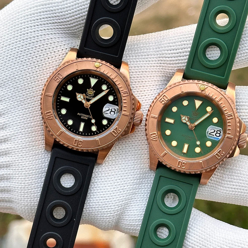 STEELDIVE Brand SD1953S Solid Bronze 41mm 30ATM Waterproof Sapphire Glass Super Luminous  NH35 Automatic Mens Dive Watch