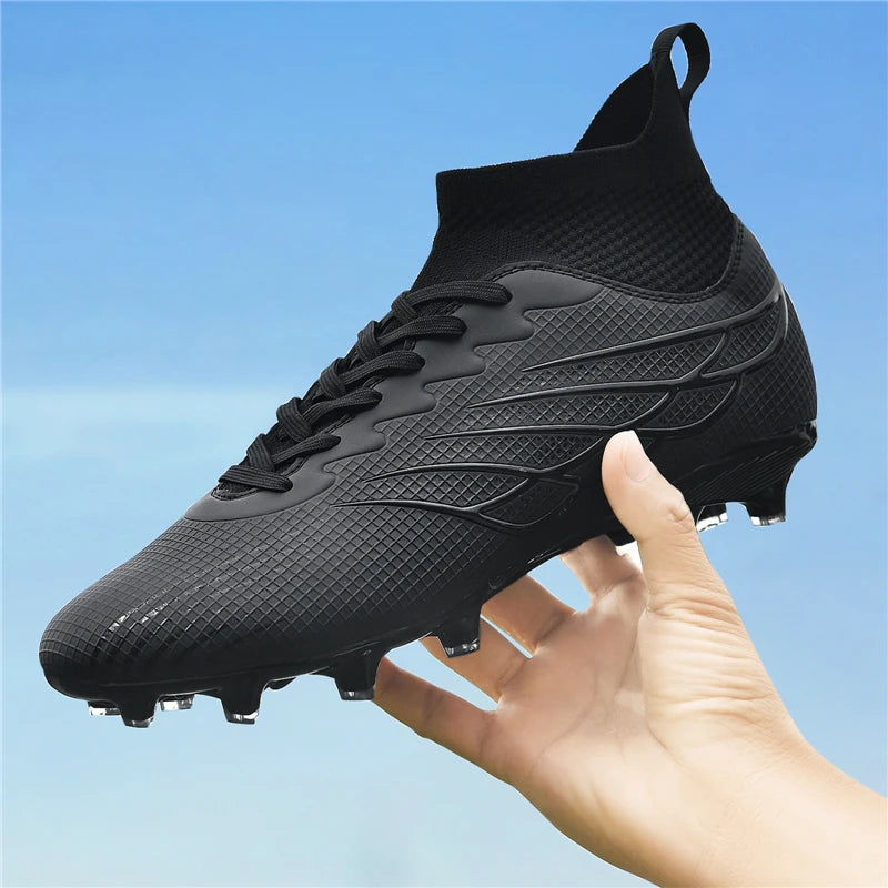 Superfly FG Football Boots Outdoor Soccer Cleats Black Shoes Soft Sport Professional Shoes Breathable Comfortable Boots Plus Size