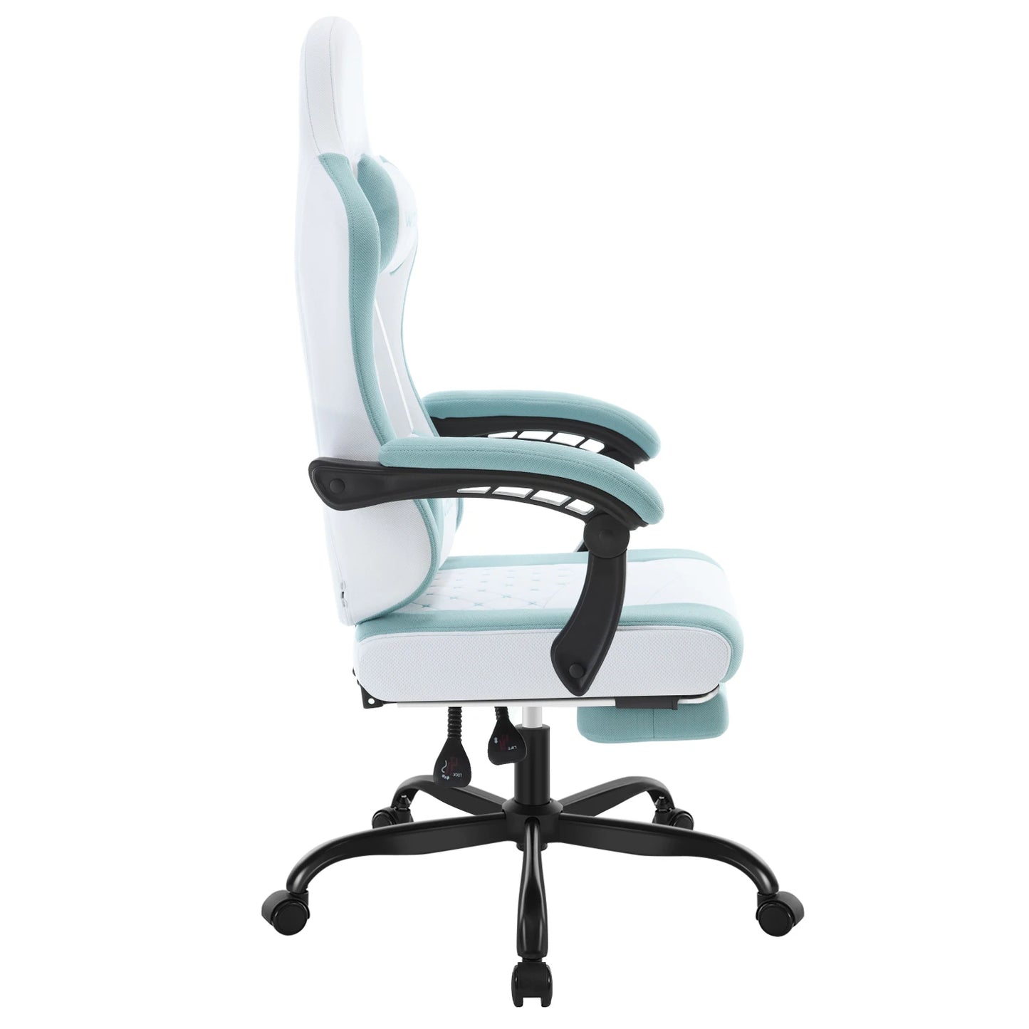 WOLTU Massage Gaming Chair Ergonomic Gamer Chair with Footrest, Lumbar Support, Adjustable Headrest, Swivel Computer Office Chair