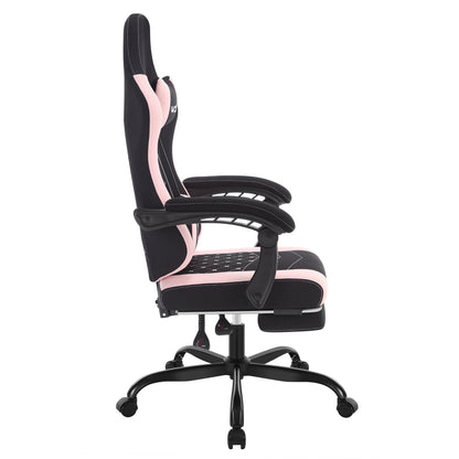 WOLTU Massage Gaming Chair Ergonomic Gamer Chair with Footrest, Lumbar Support, Adjustable Headrest, Swivel Computer Office Chair