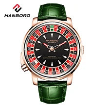 Mechanische Herrenuhr HANBORO – Automatikwerk, Wecker, Stundenschlag, wasserdicht bis 100 m, Saphirglas, Edelstahlgehäuse, elegantes und einzigartiges Design.