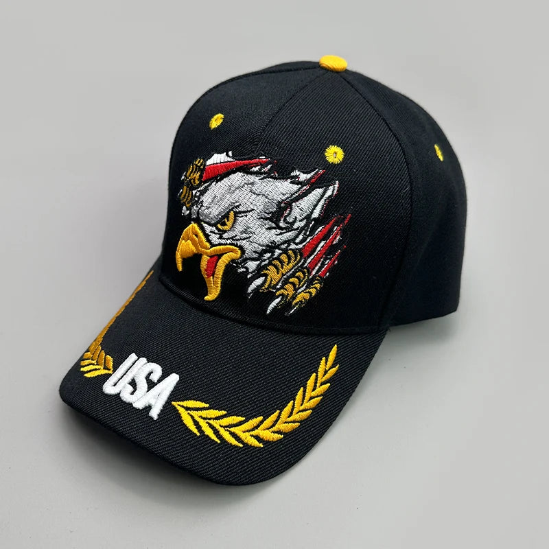 Hvedeaks Ørn Broderi Baseballkasketter Nye Herre Dame Mode Åndbar Solskærm Snapback Hardtop-kasketter Alsidige Street-ins