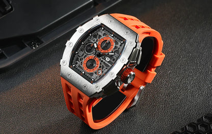 TSAR BOMBA Watch for Men Luxury Brand Tonneau Design Waterproof Clock Stainless Steel Wristwatch Fashion Rectangle Men's Watch