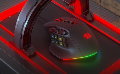 Redragon M811 Aatrox MMO Gaming Mouse, 15 Programmable Buttons Wired RGB Gamer Mouse with Ergonomic Natural Grip Build