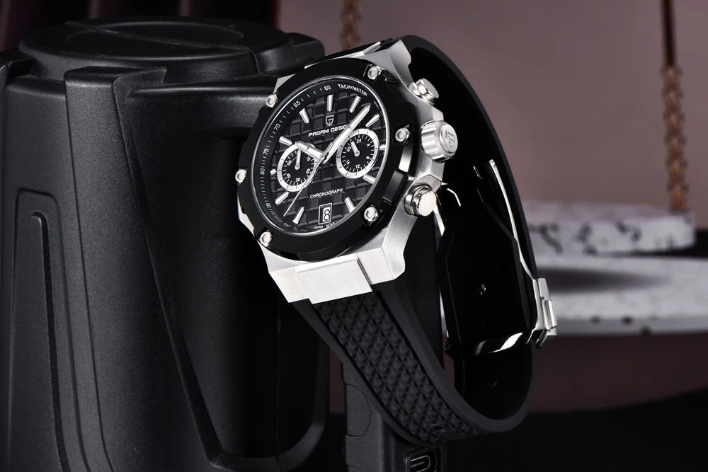 Orologi al quarzo da uomo PAGANI DESIGN – Cronografo sportivo di lusso, impermeabile, dotato di lancette luminescenti e vetro zaffiro con trattamento antiriflesso