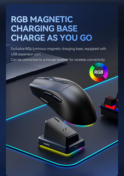 X3 Wireless Bluetooth Mouse 2.4G Dual-Mode Connection, DPI Adjustable, Lightweight Gaming Mouse, RGB Light, 300mAh Battery Capacity