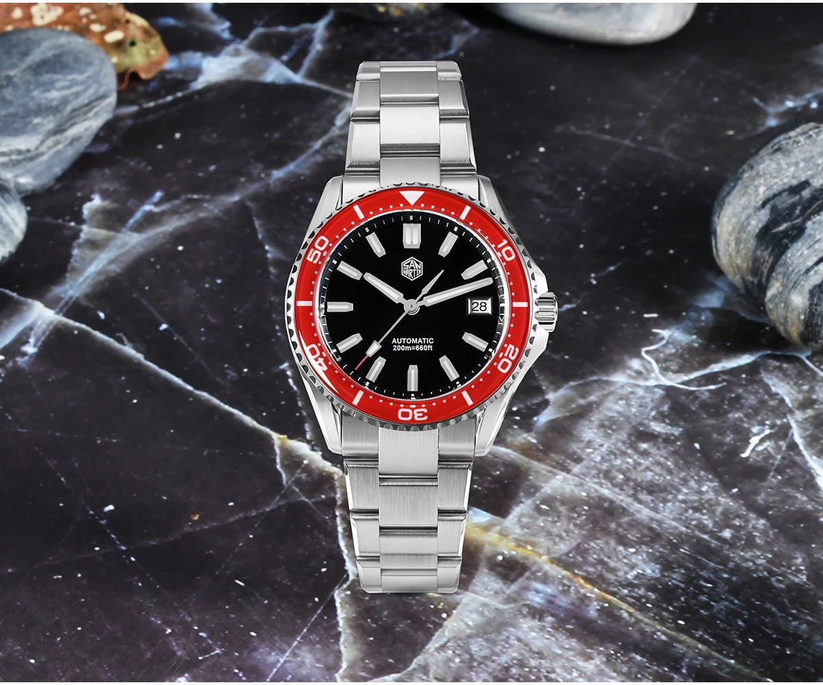 San Martin 2025 New Enamel Dial Full Luminous 39mm Dive Watch Luxury Men Watch NH35 Automatic Mechanical Waterproof 200m SN0129