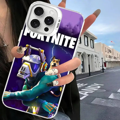 F-Fortnites Phone Case For iPhone 17, 16, 15, 14, 13, 12, 11 Pro Max Plus Color Silver Cover