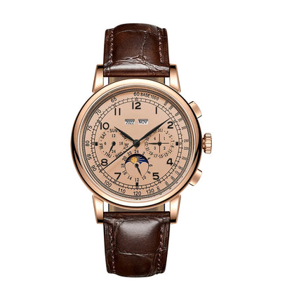 Custom Logo Diy Automatic Mechanical Watches For Man Business Multification Date Day Month Year 316L Mechanical Men's Watches