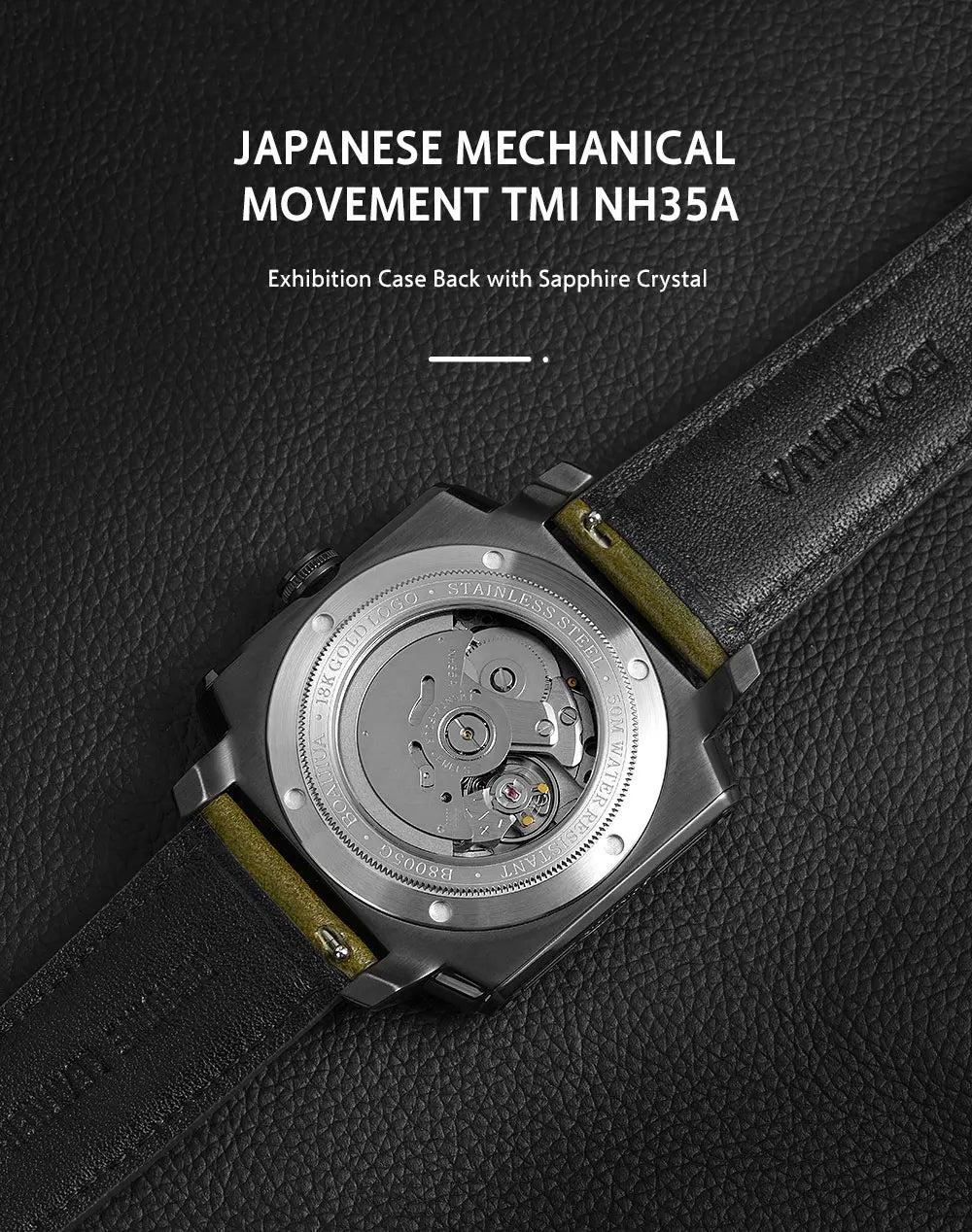 BORIAGE(BOAIJIUA) NH35 Fully Automatic Mechanical Men's Watch Original Design Mechanical Watches  Luminous Wristwatch
