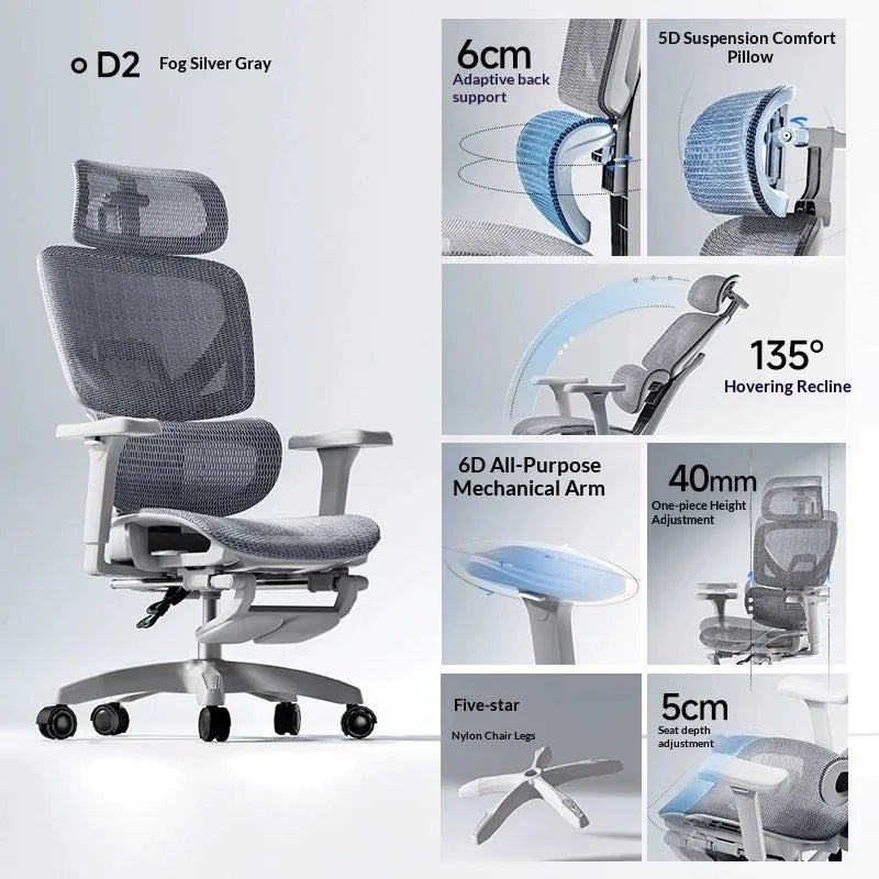 Sedia da ufficio in rete ergonomica executive per computer e gaming, arredo moderno girevole con ruote e regolabile, sedia gaming ergonomica