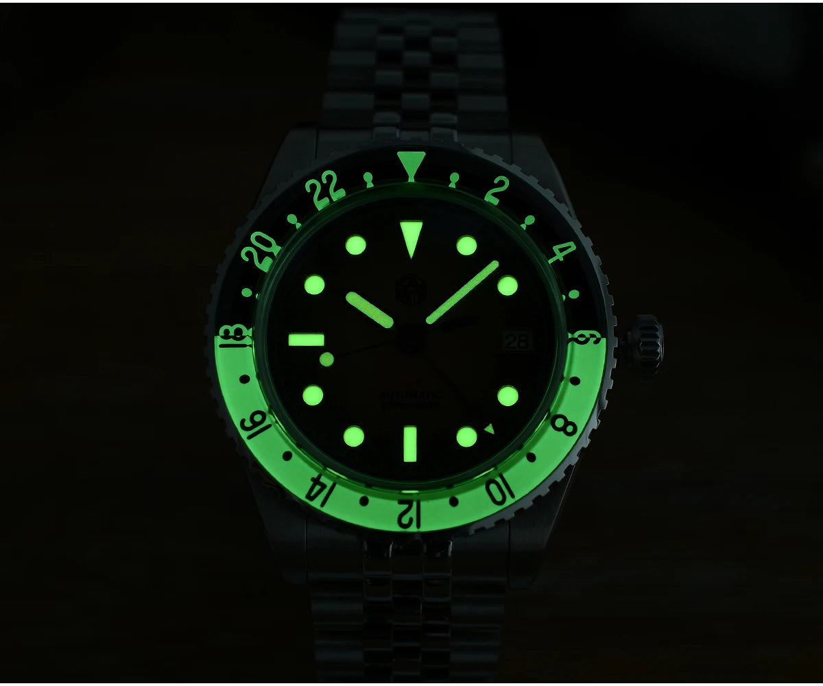San Martin 2025 Men's Watches, Retro NH34 GMT Sandwich Dial, 40mm Bidirectional Sapphire Bezel, Luxury Sports Watch, 20Bar