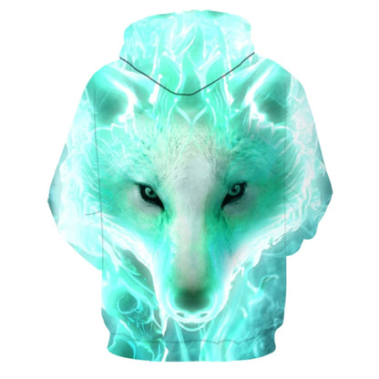 Felpe con cappuccio oversize 3D Animal Wolf da uomo e donna, moda casual, pullover hip hop Harajuku streetwear